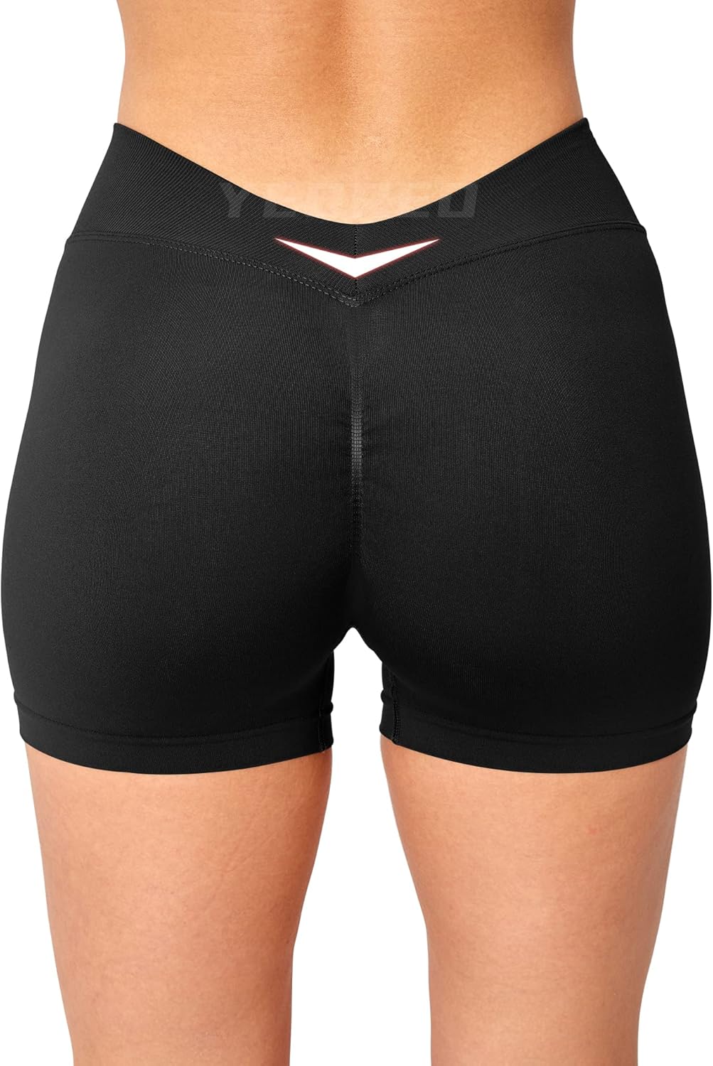 YEOREO Women's High Waisted Scrunch Shorts - V Back Gym Butt Lifting Seamless Design