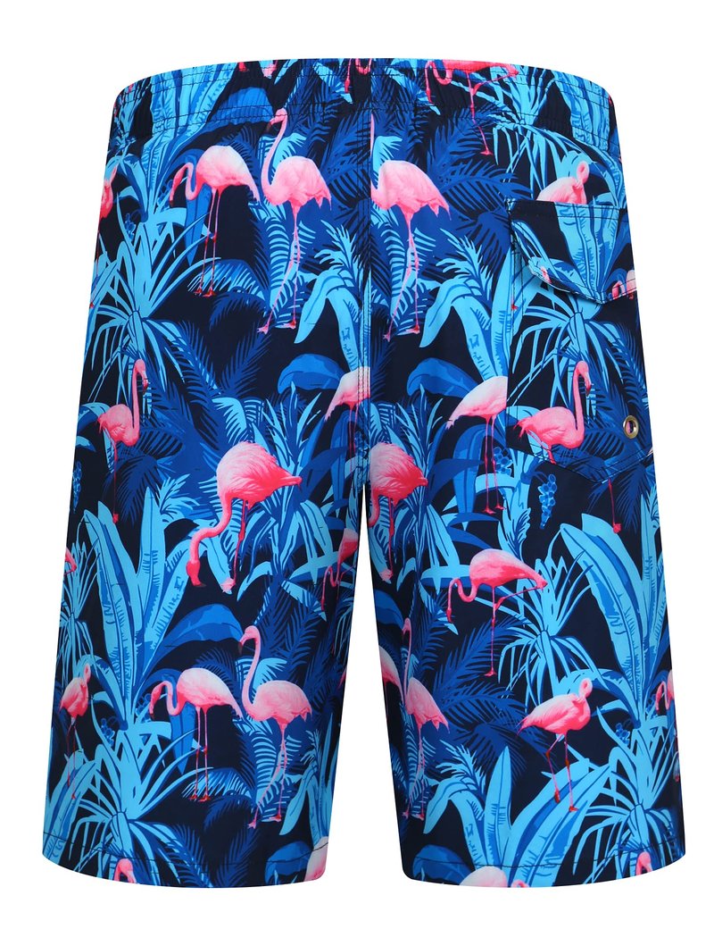 ELETOP Men's Swim Trunks Quick Dry Bathing Suit Swimming Board Shorts Mesh Lining Beach Swimwear Flamingo Blue M