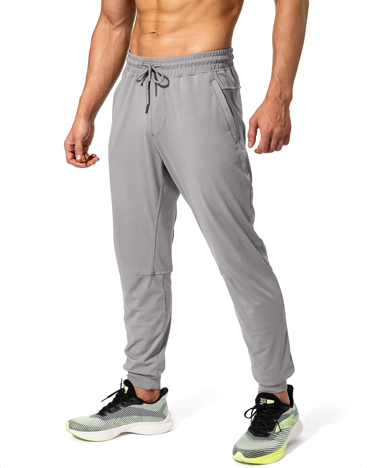 G Gradual Men's Sweatpants with Zipper Pockets Athletic Pants Traning Track Pants Joggers for Men Soccer, Running, Workout(Light Grey,XXL)