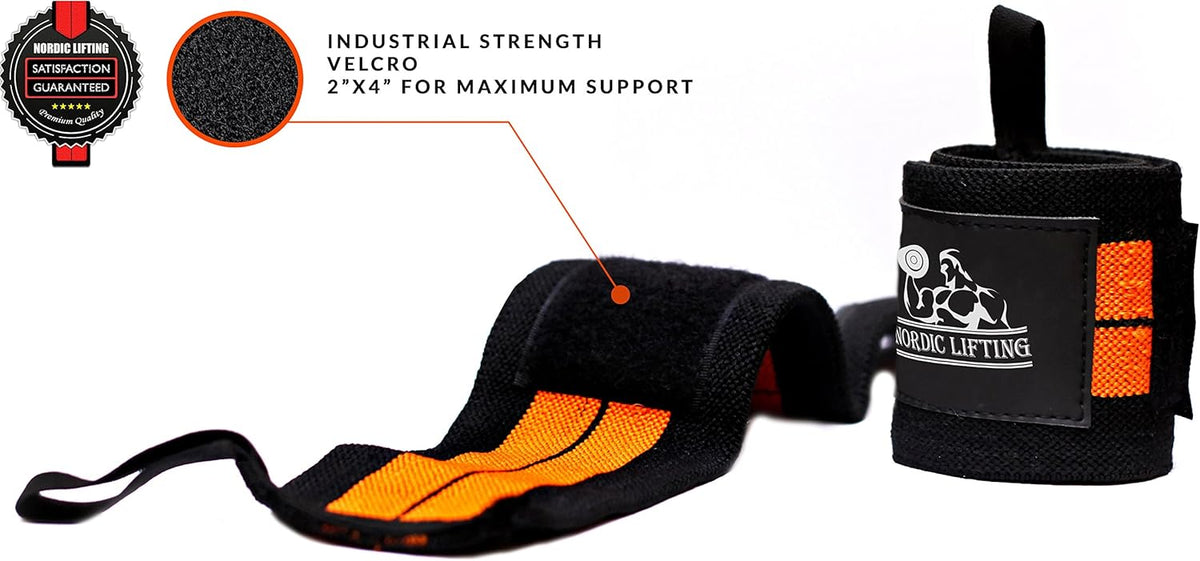 Wrist Wraps for Weightlifting & Powerlifting - Durable Support Straps with Thumb Loop (1 Pair) - Essential Gym Gear for Men & Women