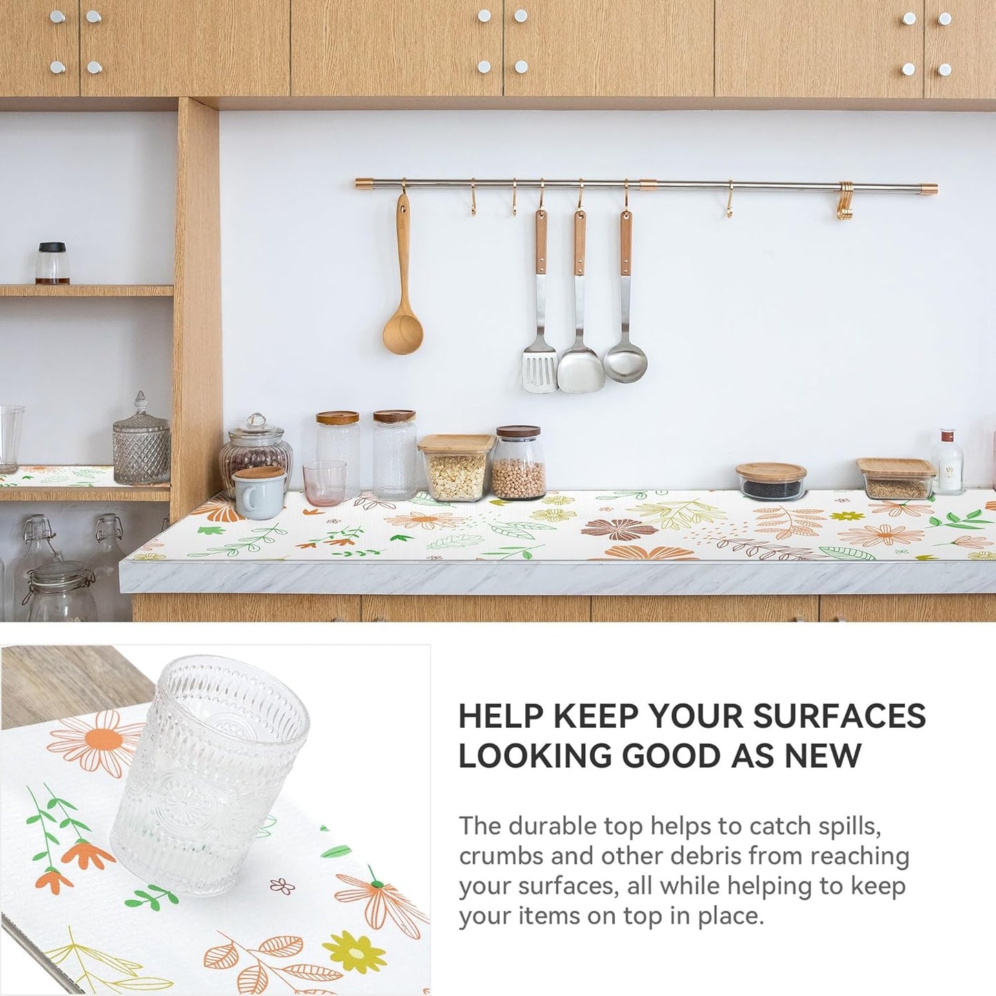 Bulk Shelf Liner 12in by 60 in Cupboard Liner Shelving Paper for Cabinets and Drawers Pantry Shelf Liners for Kitchen Cabinets Non-Adhesive