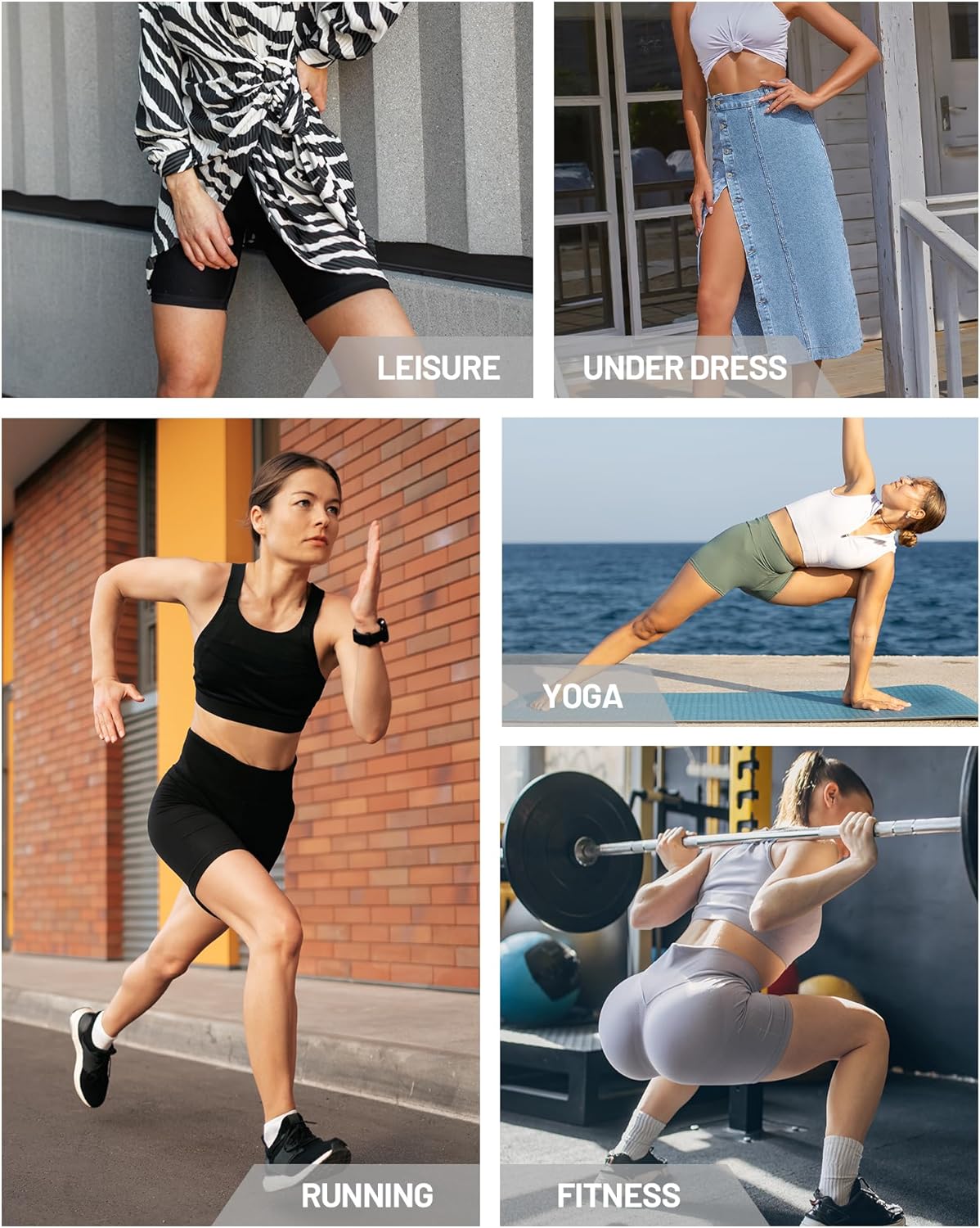 Runhit Biker Shorts for Women - High Waisted Yoga & Workout Spandex with Pockets | 8''/5''/3'' Options