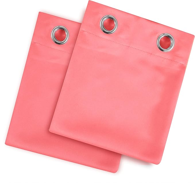 LEMOMO Blackout Curtains 38 x 84 inch/Coral Curtains Set of 2 Panels/Thermal