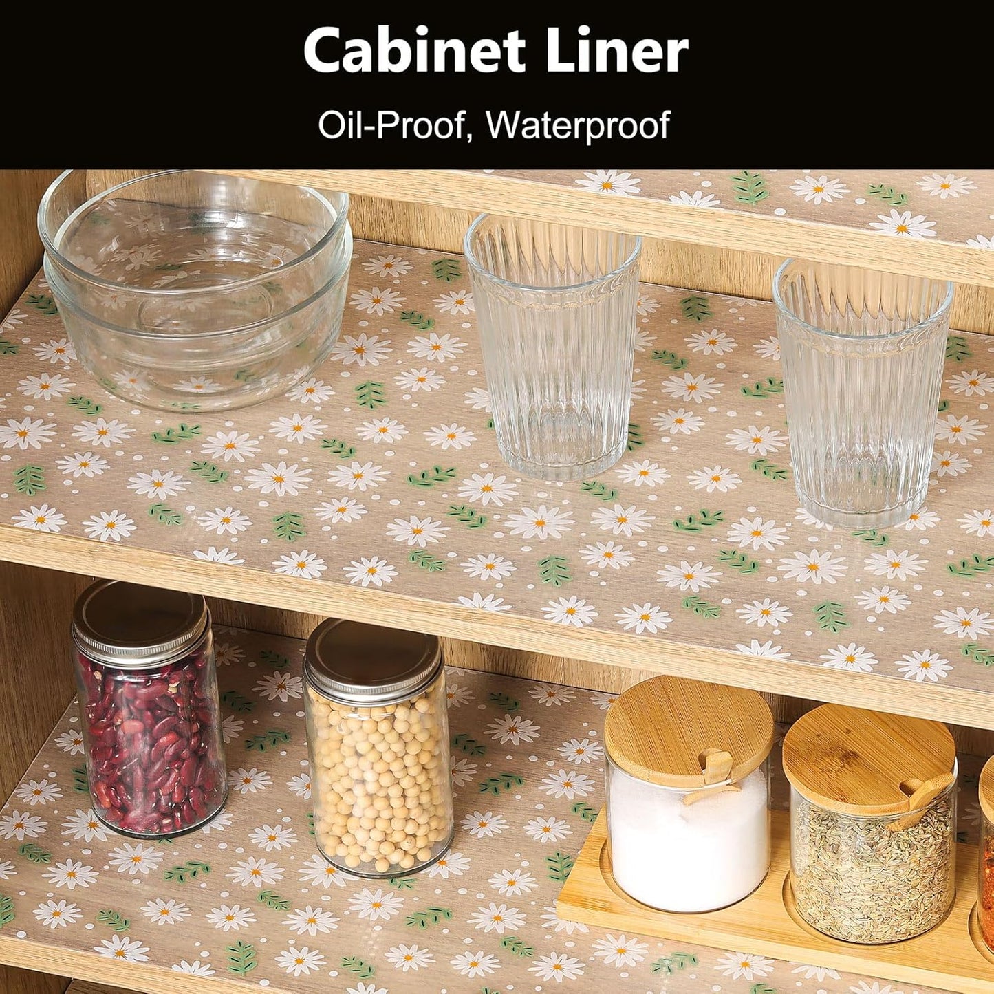 INNOLITES Shelf Liner – Cabinet & Drawer Liner Non-Adhesive – Waterproof Oil-Proof – Durable EVA with Floral for Kitchen Cabinets Refrigerator – BPA-Free, Easy to Cut 11.8" x 360"
