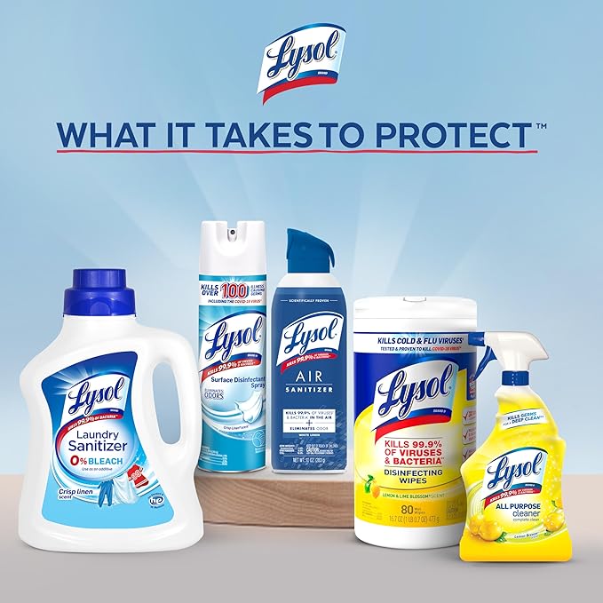 Lysol Disinfectant Wipes Bundle, Dorm Room Essentials, Multi-Surface Cleaning Wipes, For Disinfecting & Cleaning, Lemon & Lime Blossom, Crisp Linen, Mango & Hibiscus, 3x80 ct