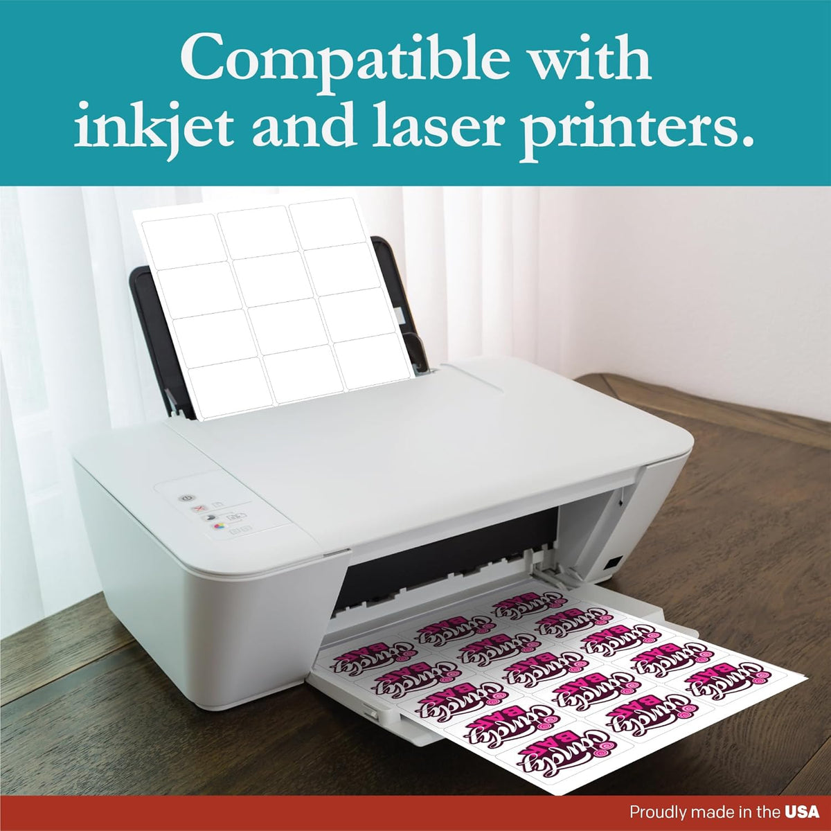 Premium Label Supply White Sticker Labels – 2.625" x 2" – Laser/Inkjet Compatible – (15 per Sheet), 100 Sheets – 1500 Total Adhesive Labels