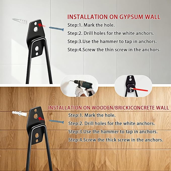 10 Pack Garage Hooks Heavy Duty with Anti-Slip Coating, Steel Utility Ladder Hooks for Hanging Garden Tools, Hoses, Ropes, Bikes and More (7.7in)