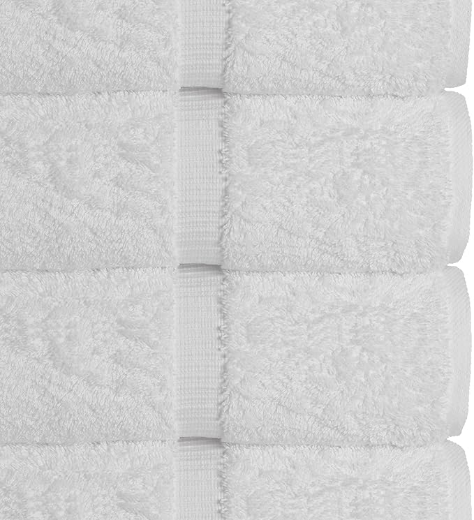 Chakir Turkish Linens Premium Cotton Absorbent Turkish Towels (Bath Towel - Set of 4, White)