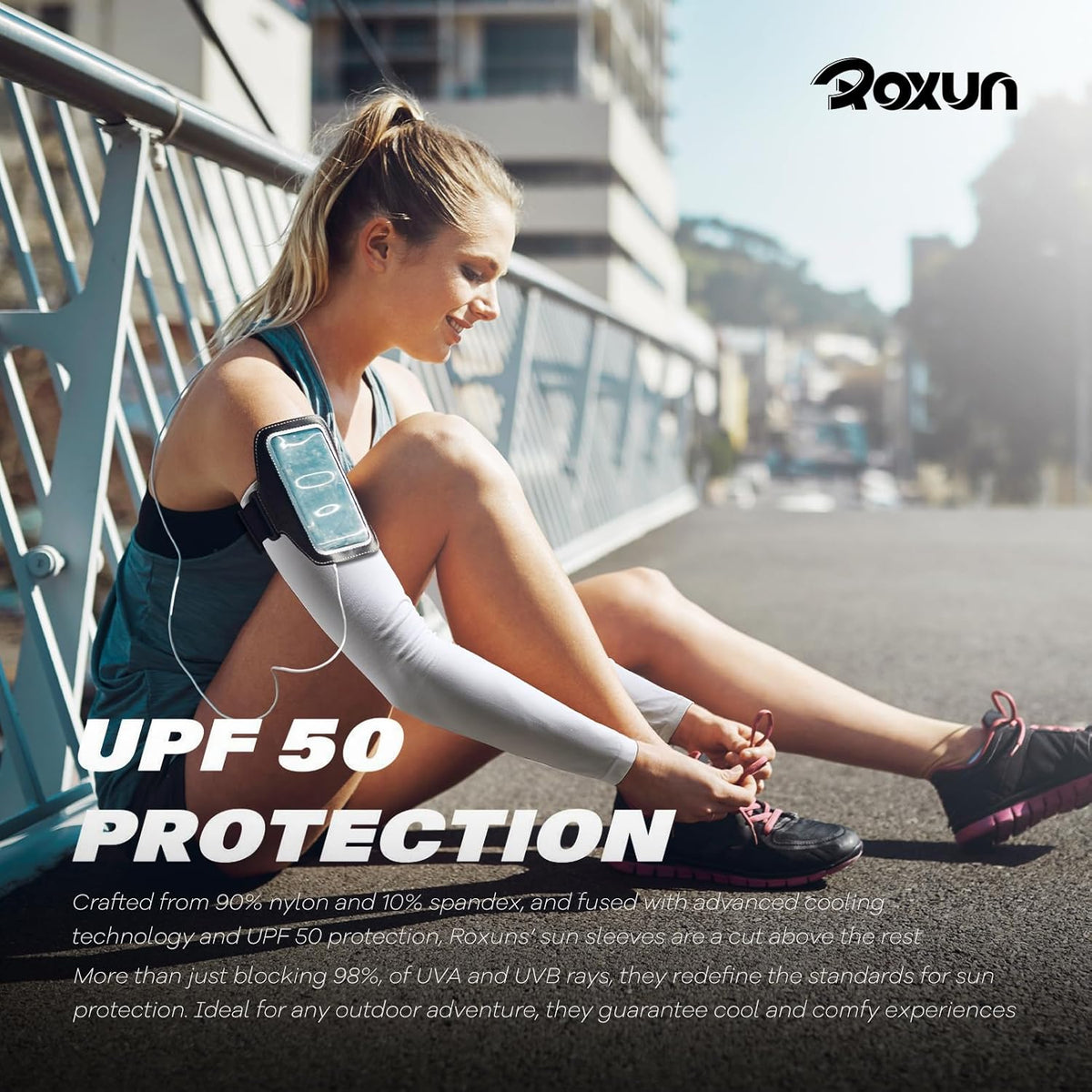 ROXUN Arm Sleeves - Cooling UV Sun Protection Compression Gear for Men & Women