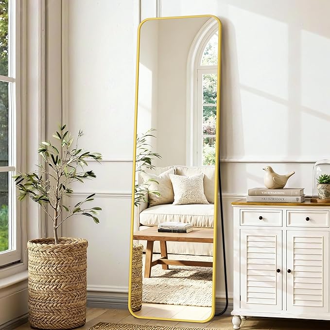 Delma Full Length Mirror, Wall Mounted, Freestanding or Leaning, Rounded