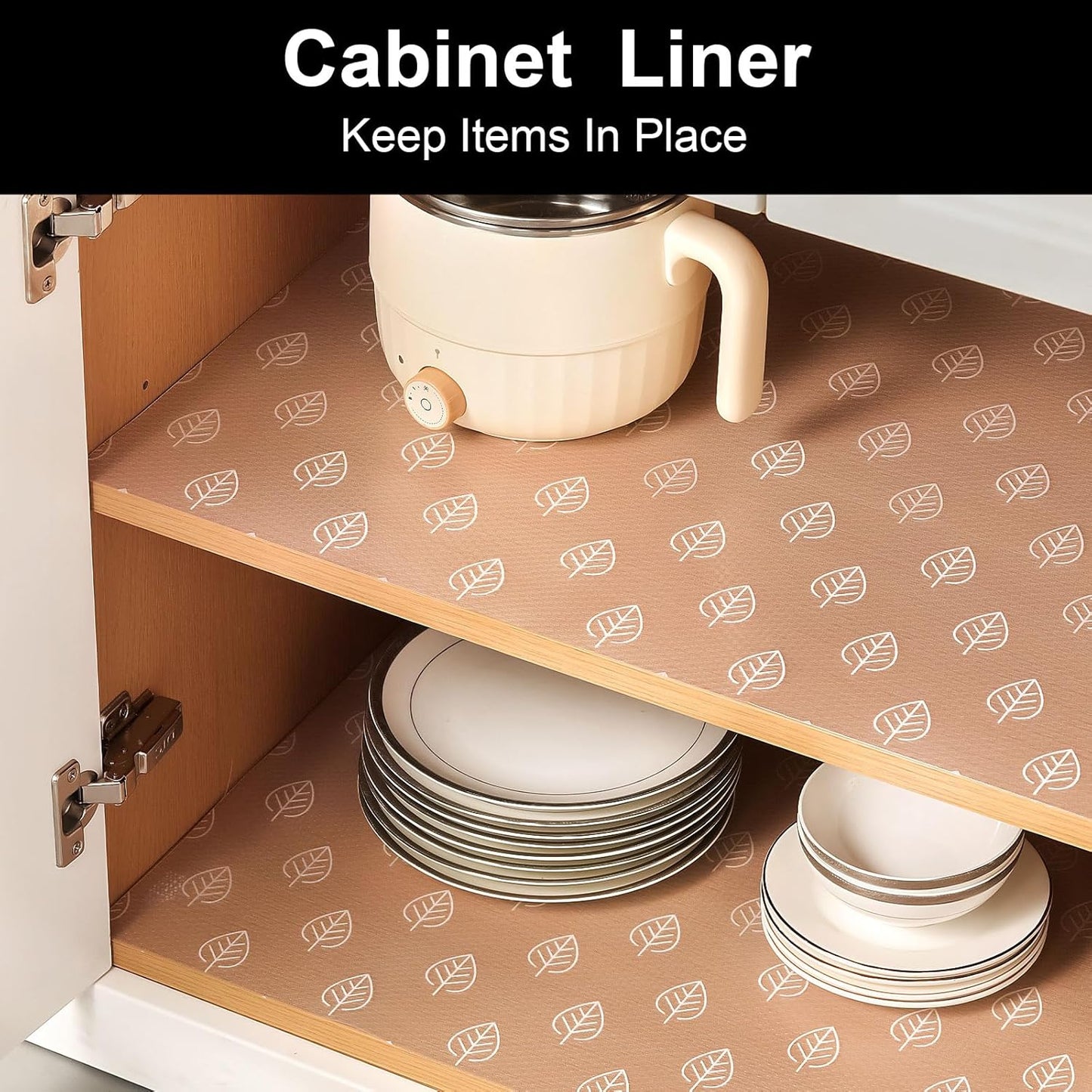 Cooyes Drawer Liner Shelf Liners for Kitchen Cabinets Refrigerator Liners Waterproof & Oil-Proof Kitchen Cupboard Liner Drawer Mats EVA Material Non Adhesive Fridge Liner for Shelves