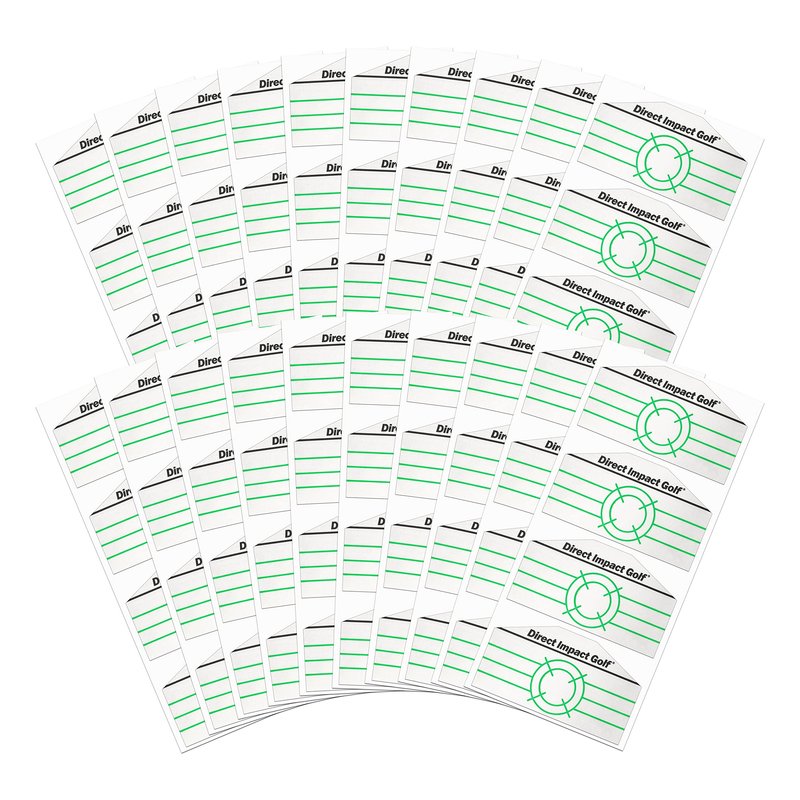 Ultra-Thin Golf Impact Tape by Direct Impact Golf: Combo Pack (100 Driver+100 Iron) Ultra-Thin Golf Impact Tape Labels for Accurate Swing Analysis and Shot Feedback