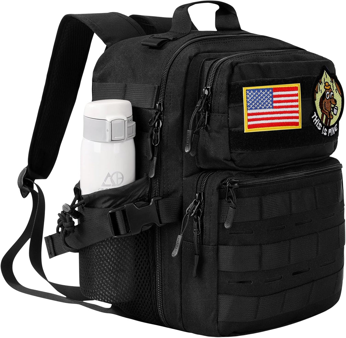 Skiennix 9L Mini Tactical Backpack - Small Military Gym Bag for Men & Women | Black Molle Daypack
