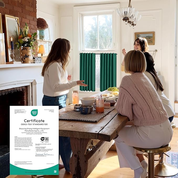 RYB HOME 100% Blackout Short Curtains