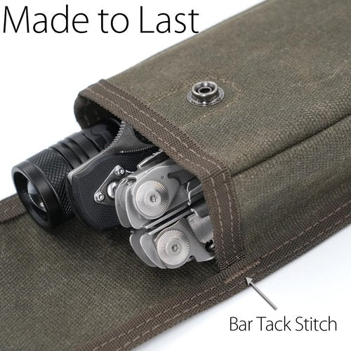 Diodrio EDC Belt Pouch for Men Women, Waist Bag With Belt Loop for Hiking, Fishing, Camping, Snap Closure, Classic Waxed Canvas, Oliver Medium