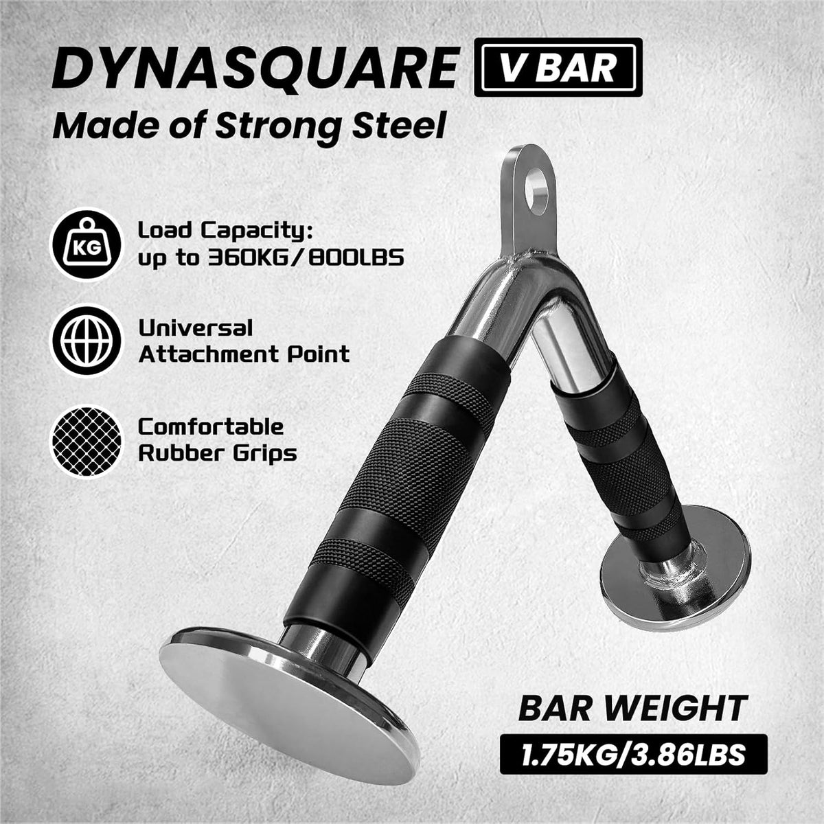 Tricep Press Down Cable Machine Attachment - Double D Handle & V Bar for Home Gym Workouts