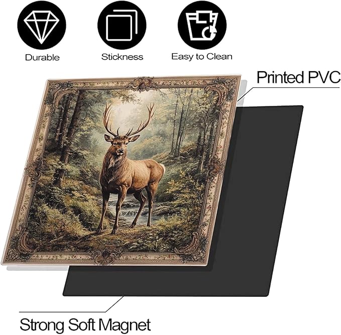 Kitchen Decor Deer Dishwasher Magnet Cover Decal, Vintage Forest Elk Magnetic Dishwasher Covers Decorative, Animal Dishwasher Skin (Magnetic) 23" W x 17" H