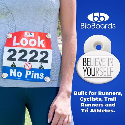 bibSNAPS Race Bib Clips - Secure Fasteners for Running, Marathon & Cycling | Easy Snap & Lock (4pcs)