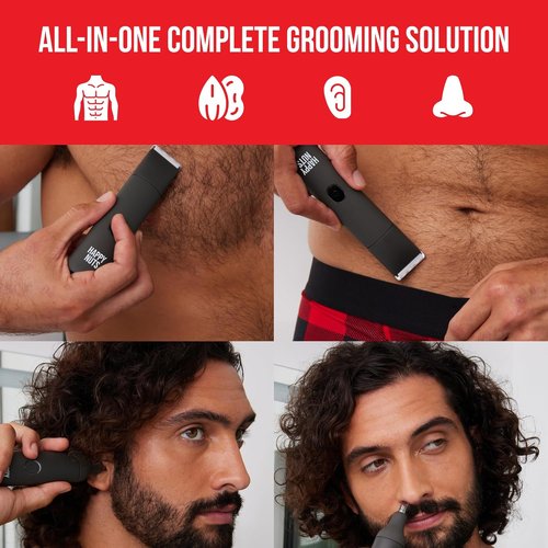 HAPPY NUTS Lumberjack 2.0 Men's Electric Body & Groin Hair Trimmer - Waterproof & Rechargeable Grooming Kit (Green)