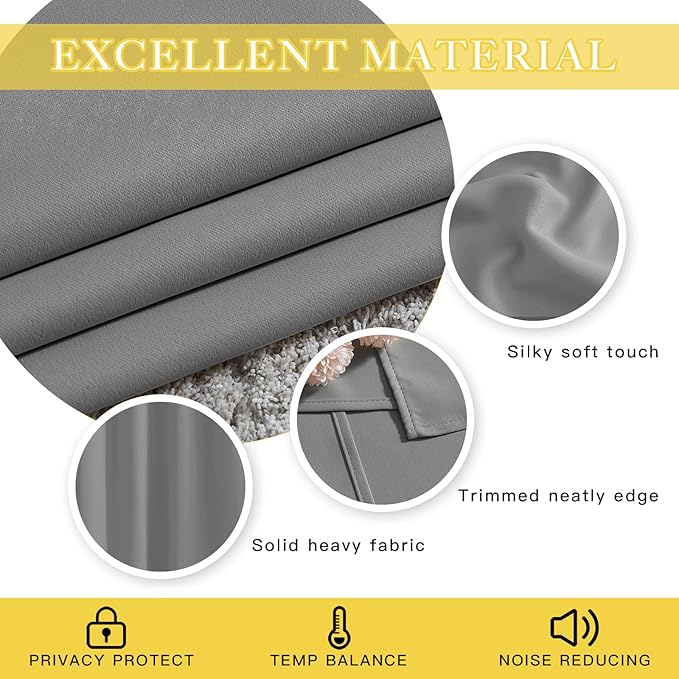NICETOWN Silver Grey Blackout Curtain