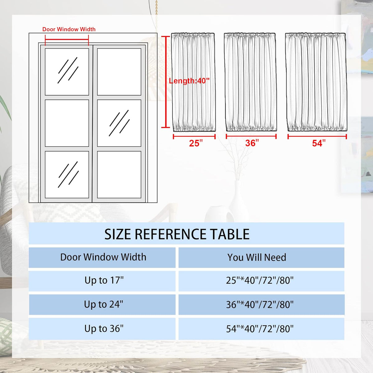 DWCN French Door Curtains – Rod Pocket Thermal Curtain for Doors with Glass Window, Kitchen and Patio Doors for Privacy, 54 X 40 Inch Length, 1 Curtain Panel with Tieback, Greyish White
