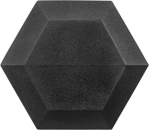 Hex | Rubber Coated Cast Iron Dumbbells - Black Free Weights for Home Workouts