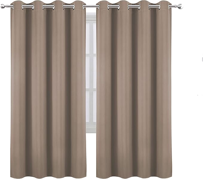 LEMOMO Cappuccino Thermal Blackout Curtains/52 x 72 Inch/Set of 2 Panels Room
