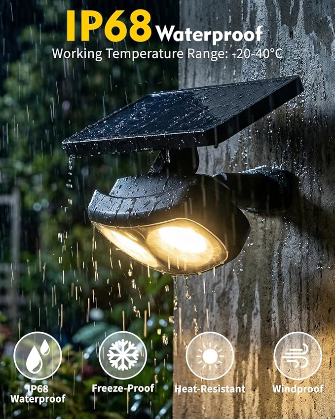 Solar Spot Lights Outdoor Waterproof IP68, RGB Colors Changing Solar Lights with 4 Lighting Modes, Solar Powered Lights Outdoor for Garden Yard Pathway Landscape (4Pack)