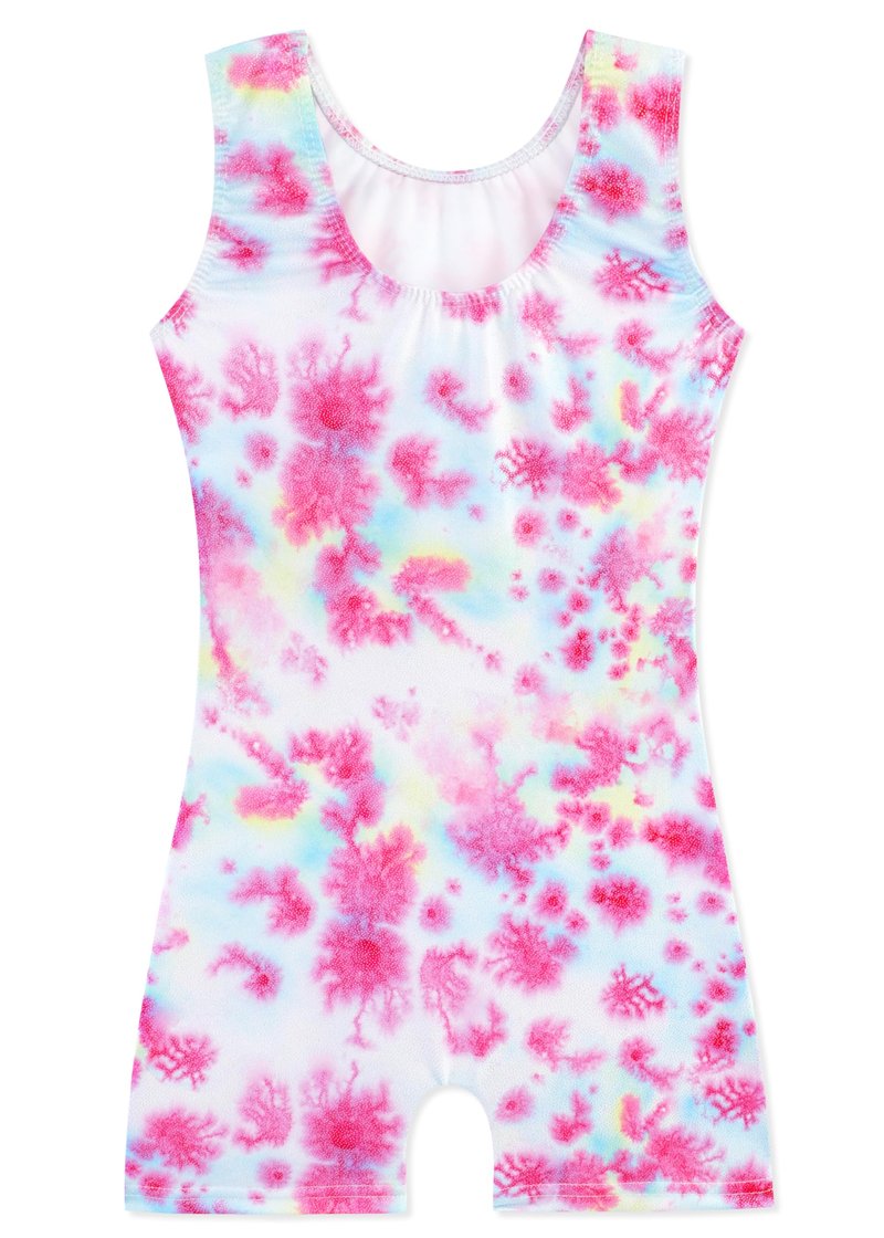 HOZIY Gymnastics Leotards for Girls Size 8-10 8-9 9-10 Years Tumbling Outfits Tie Dye Flower Floral Biketard Pink White Blue Yellow Dance Clothing Toddlers Sparkly