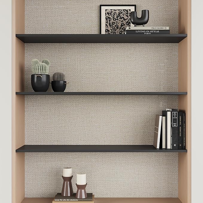 VEELIKE Beige Grasscloth Wallpaper Textured Peel and Stick Grass Cloth Wallpaper
