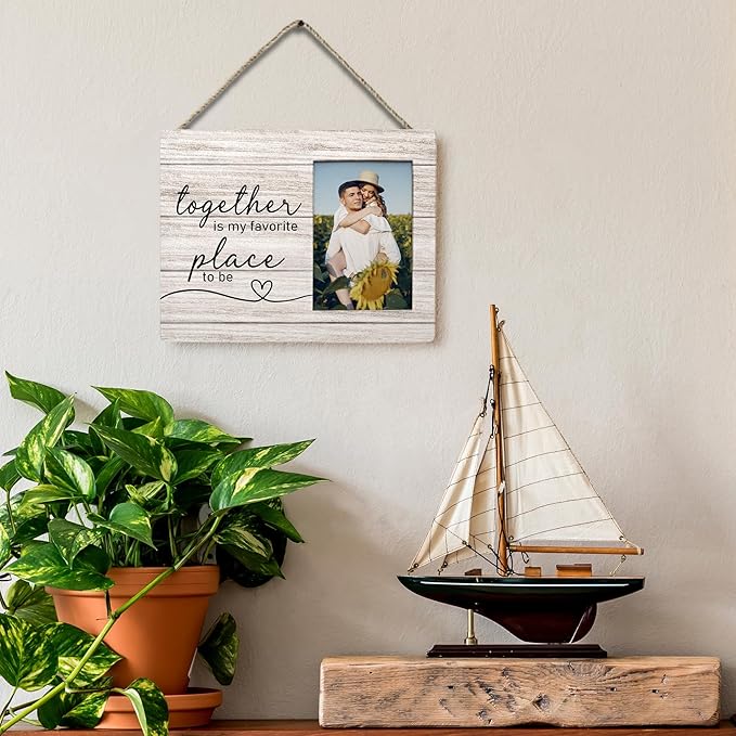 Engagement Picture Frame 8x10, Wedding Picture Frame, Engaged Gifts for Couple, Engagement Gifts for Newly Engaged Couples Him Her, Together is My Favorite Place Photo Frame 5x7