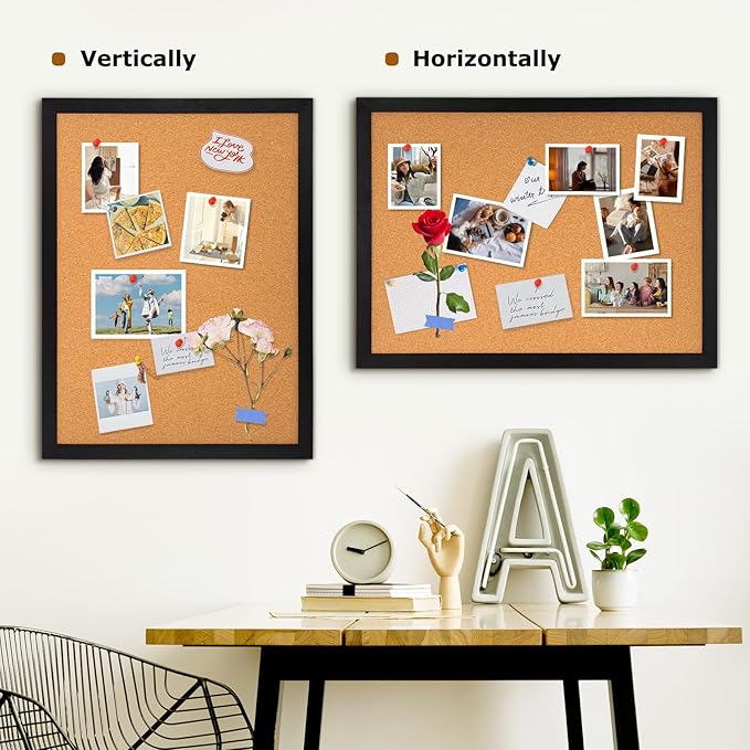 DOLLAR BOSS Cork Board for Wall 36" x 24" Bulletin Board for Wall