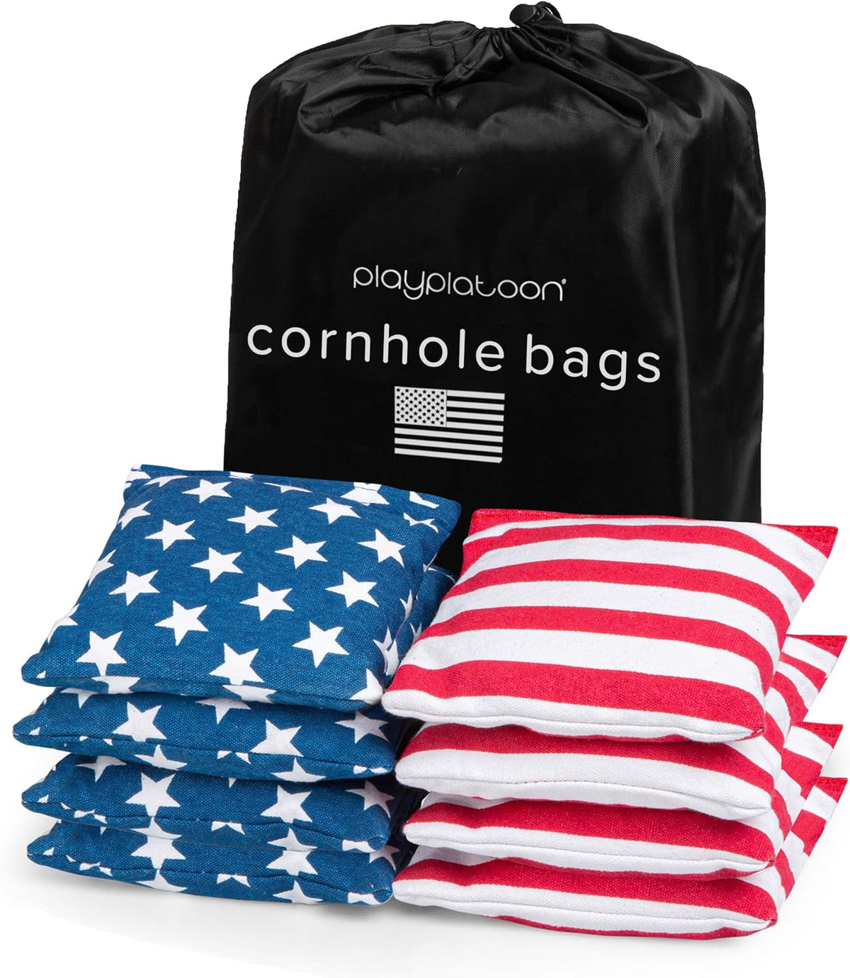 Play Platoon Premium Cornhole Bags - Weather-Resistant Duckcloth | Set of 8 Regulation Size Bean Bags