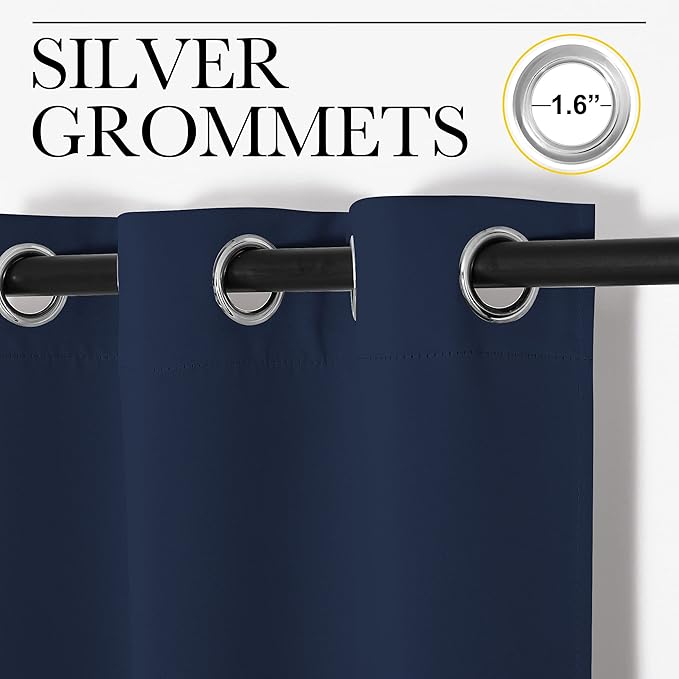 NICETOWN Blackout Draperies Curtains, 1 Pair, 34 x 36 inches, All Season
