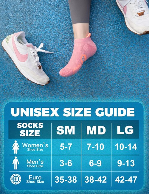 Juclise Coolmax Compression Running Socks - Anti-Blister, Moisture-Wicking, Cushioned | No Show Design