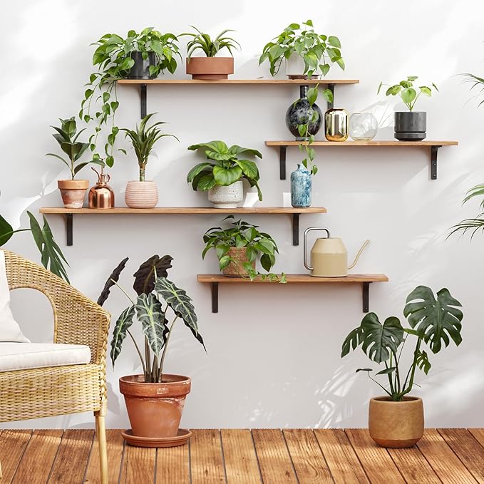 DINZI LVJ Long Wall Shelves, 47.3Inch Wall Mounted Shelves Set of 2, Extra