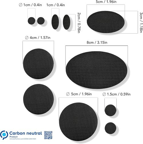 aZengear Repair Patches - Waterproof, Tear-Resistant Nylon for Jackets, Tents & More | 11 Pcs, Black
