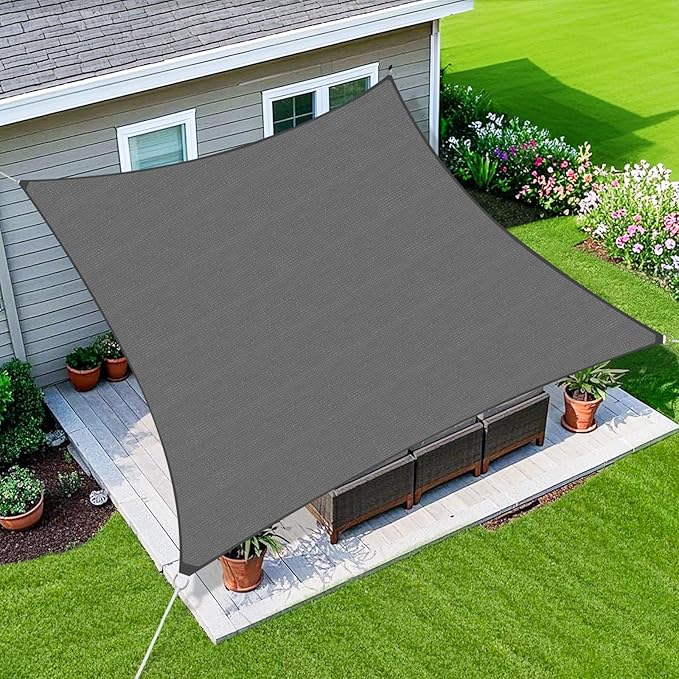 Amagenix Sun Shade Sail 12'X24' Curved Edge Outdoor Shade Canopy Dark Grey Breathable 95% UV Block Shade Cloth for Patio Garden Backyard (We Make Custom Size)