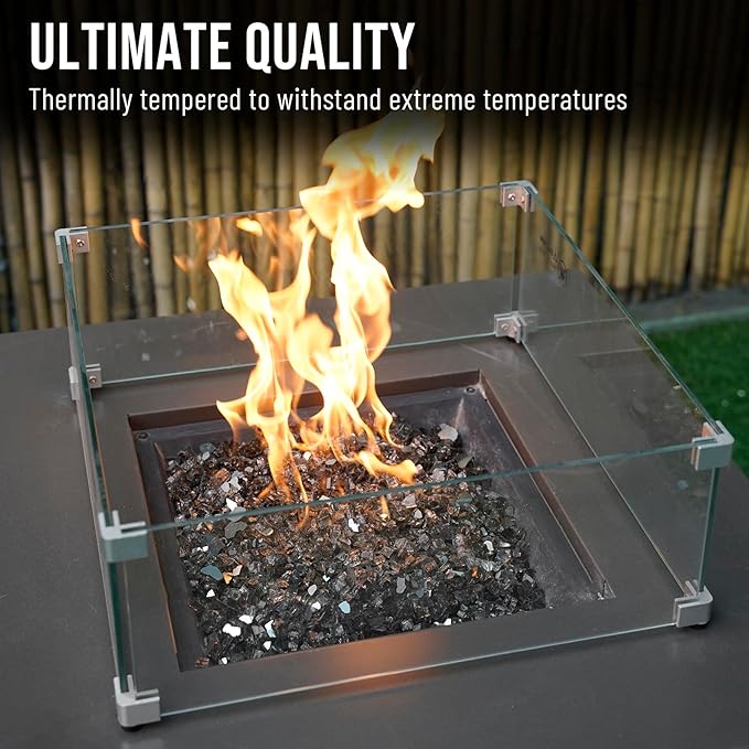 Skyflame High Luster 10-Pound Fire Glass for Fire Pit Fireplace Landscaping, 1/4-Inch Bronze Reflective