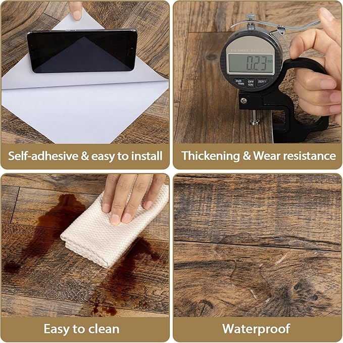 TANONE Wood Contact Paper Peel and Stick Wallpaper, Self Adhesive Removable