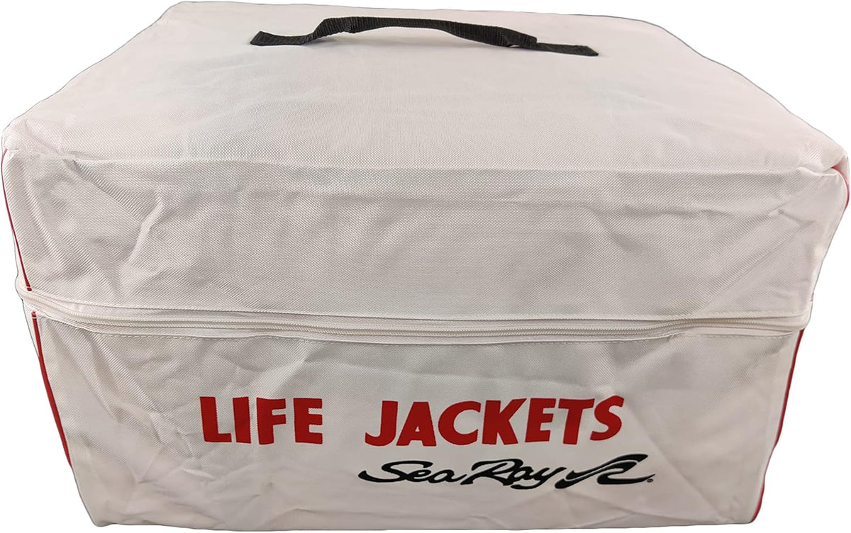 Sea Ray Life Jacket Storage Bag - Heavy Duty Marine Vest for Boats | White Color