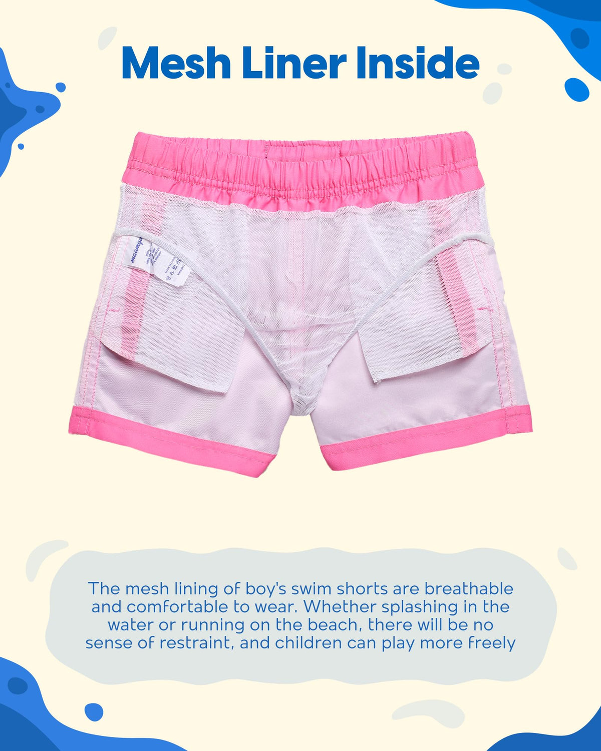 maamgic Boys Swim Trunks Toddler Swim Shorts Little Boys Bathing Suit Swimsuit Toddler Boy Swimwear Peach Pink 8 Years