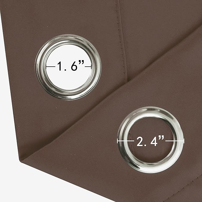 LEMOMO Chocolate Thermal Blackout Curtains/42 x 84 Inch/Set of 2 Panels Room