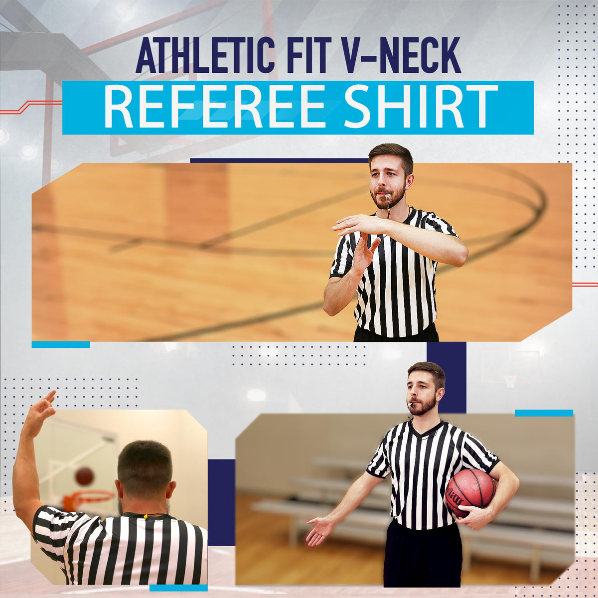 Murray Sporting Goods Men's V-Neck Referee Shirt | Men’s Official Short Sleeve Pro-Style V-Neck Officiating Halloween Costume (3X-Large)