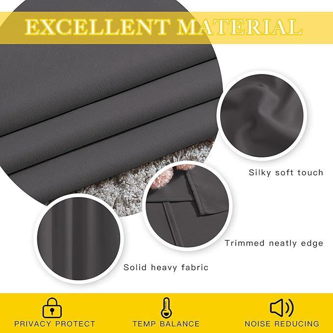 NICETOWN Sliding Door Curtains, Wide Thermal Blackout Patio Door Curtain Panel