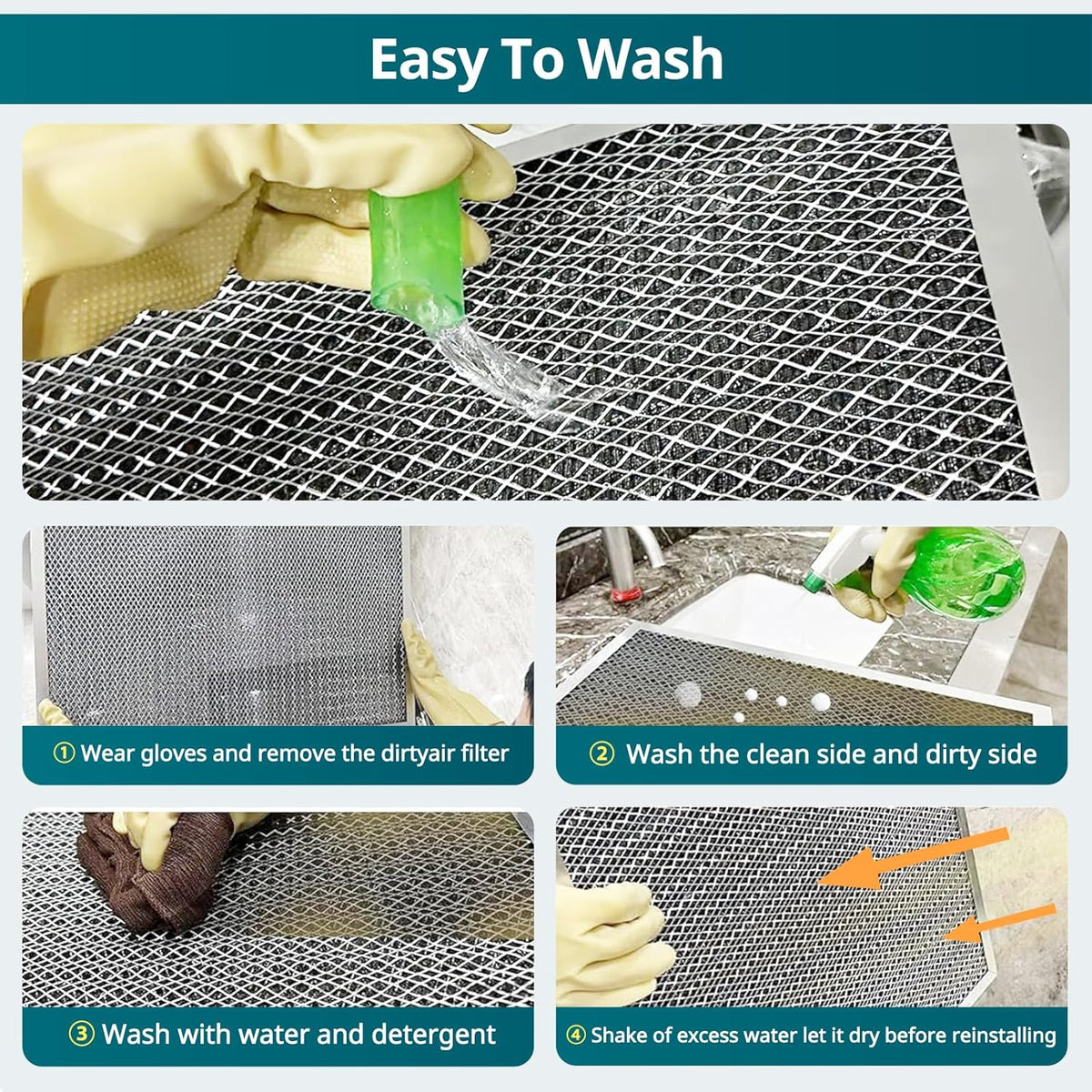 Torjim 14x20x1 Air Filter-MERV8, Washable & Reusable AC/HVAC Permanent Electrostatic Furnace Filters, Breathe Fresher, Easy Install