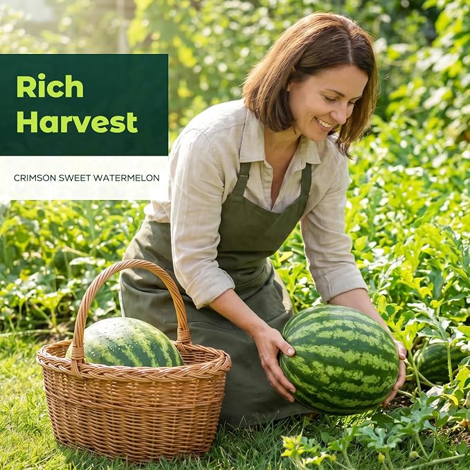 40 Heirloom Crimson Sweet Watermelon Seeds for Planting – Large Sweet Melon, High Germination, Fast-Growing, Ideal for Home Garden & Field
