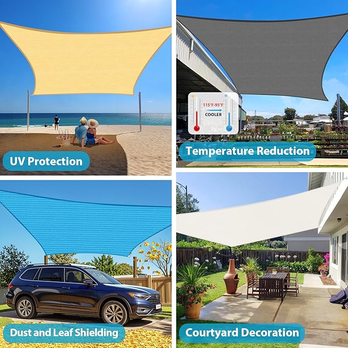 Amagenix Sun Shade Sail 12'X24' Curved Edge Outdoor Shade Canopy Dark Grey Breathable 95% UV Block Shade Cloth for Patio Garden Backyard (We Make Custom Size)