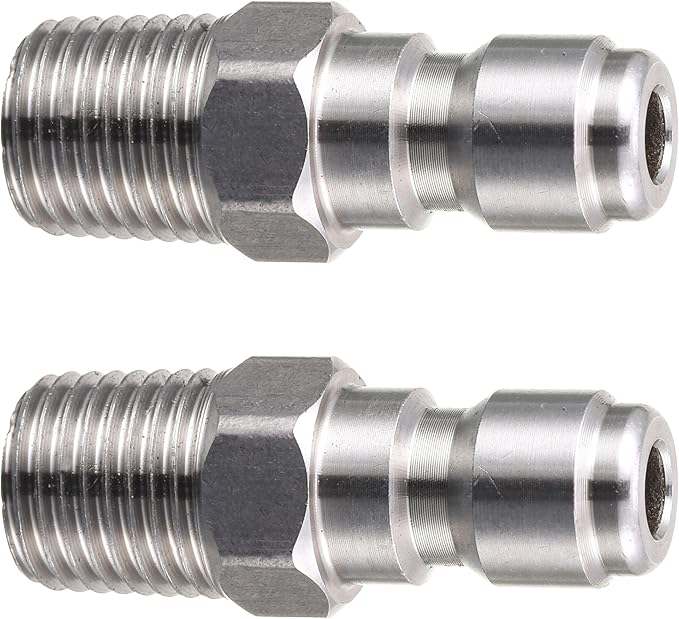 Tool Daily Pressure Washer Coupler, Quick Connect Plug, 1/4 Inch Male NPT Fitting, 5000 PSI, 2-Pack