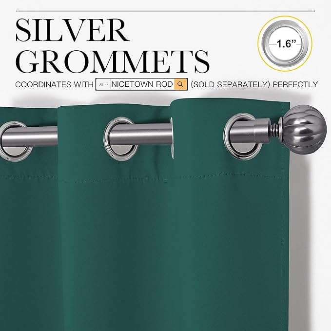 NICETOWN Thermal Insulated Solid Grommet Blackout Curtains/Drapes/Panels
